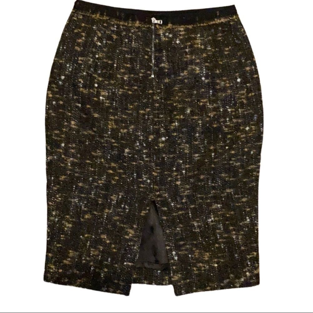 Elie Tahari Tweed Wool Blend Pencil Skirt - Picture 2 of 4